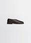 Lemaire Piped Crepe Slippers in Grained Leather, product shot, Side view Classic shape