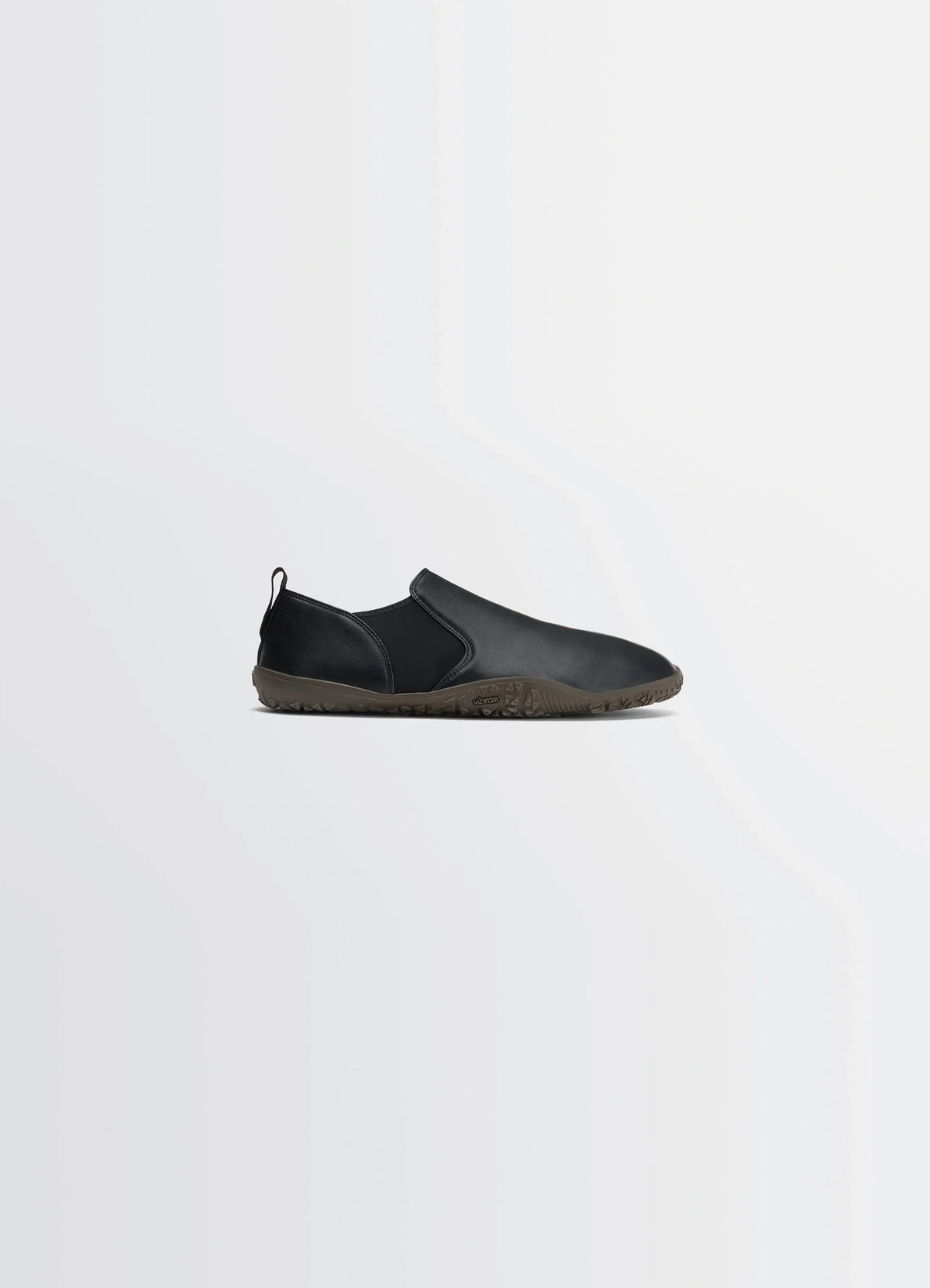 VIBRAM GLOVE SLIP ON in Black Nappa Lamb Leather, product shot, Side view Slip-on design
