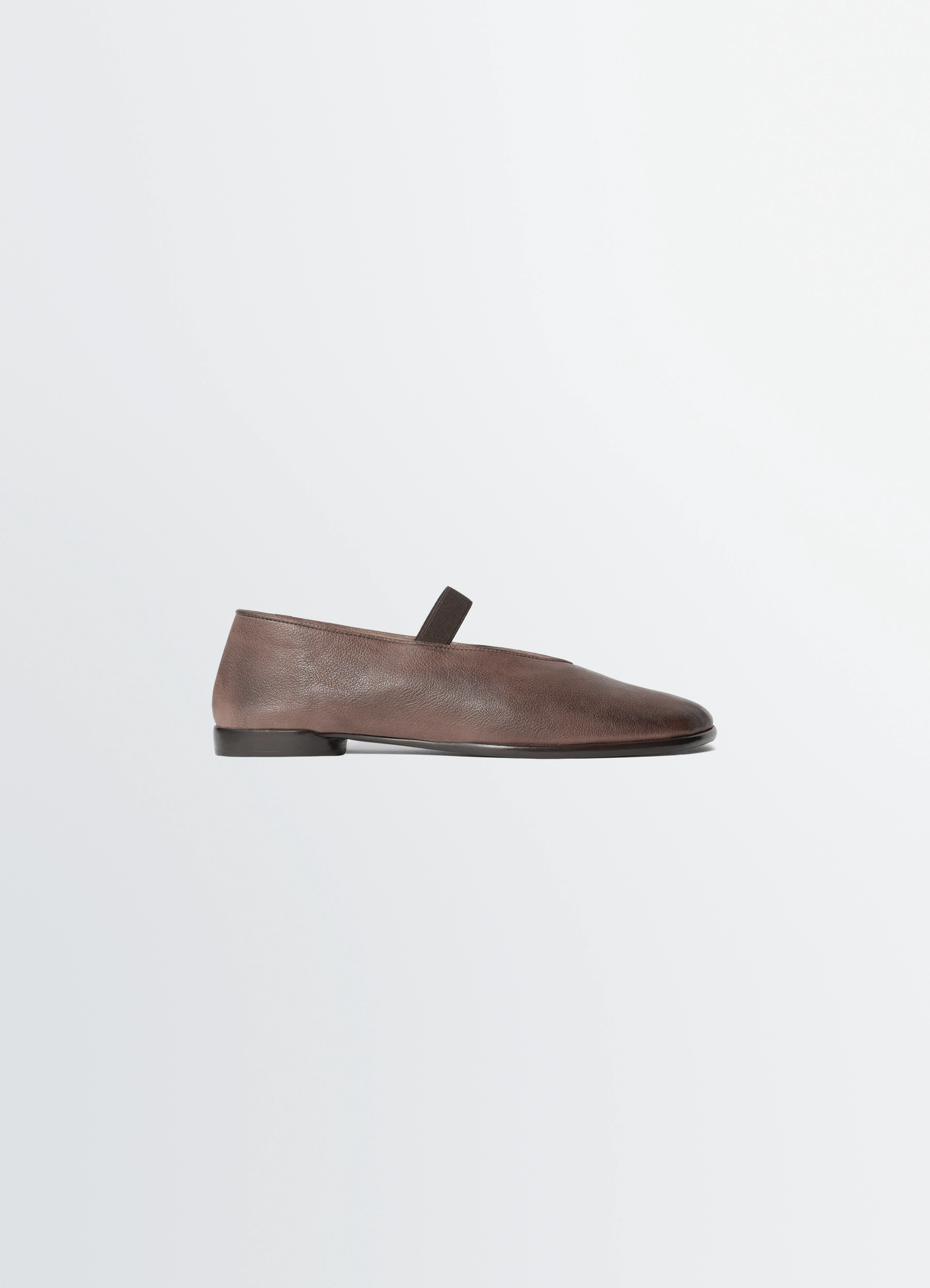 GLOVE BALLERINA IN LEATHER - Washed Dark Brown - Washed Buffalo