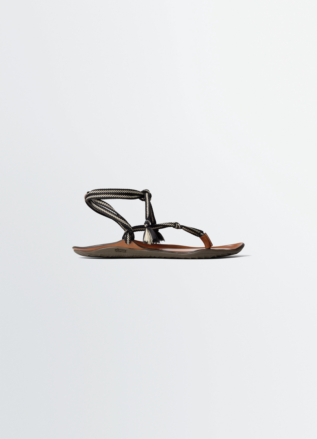 Vibram Sandals in Leather, product shot, Side view Bicolour cotton laces