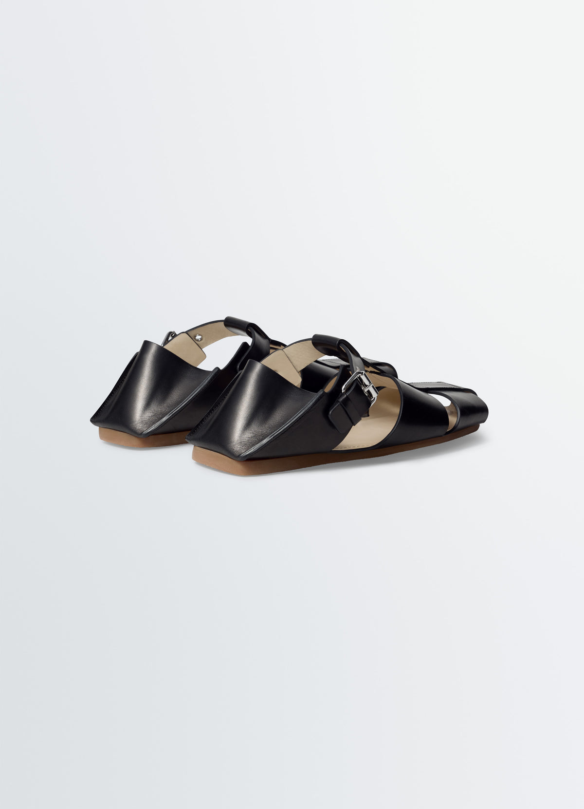 FISHERMAN SLIP-ON SANDALS IN LEATHER - Black - Vegetable Tanned 