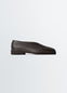PIPED CREPE SLIPPERS IN LEATHER