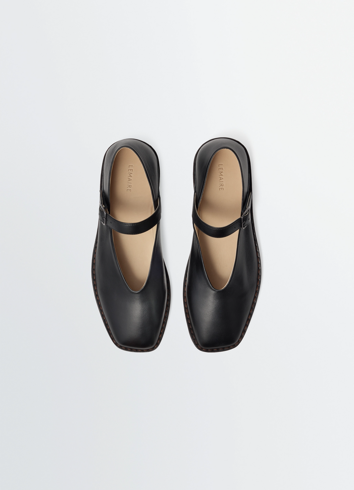 BALLERINA SHOES IN LEATHER - Black - Shiny Nappa Lamb - Women