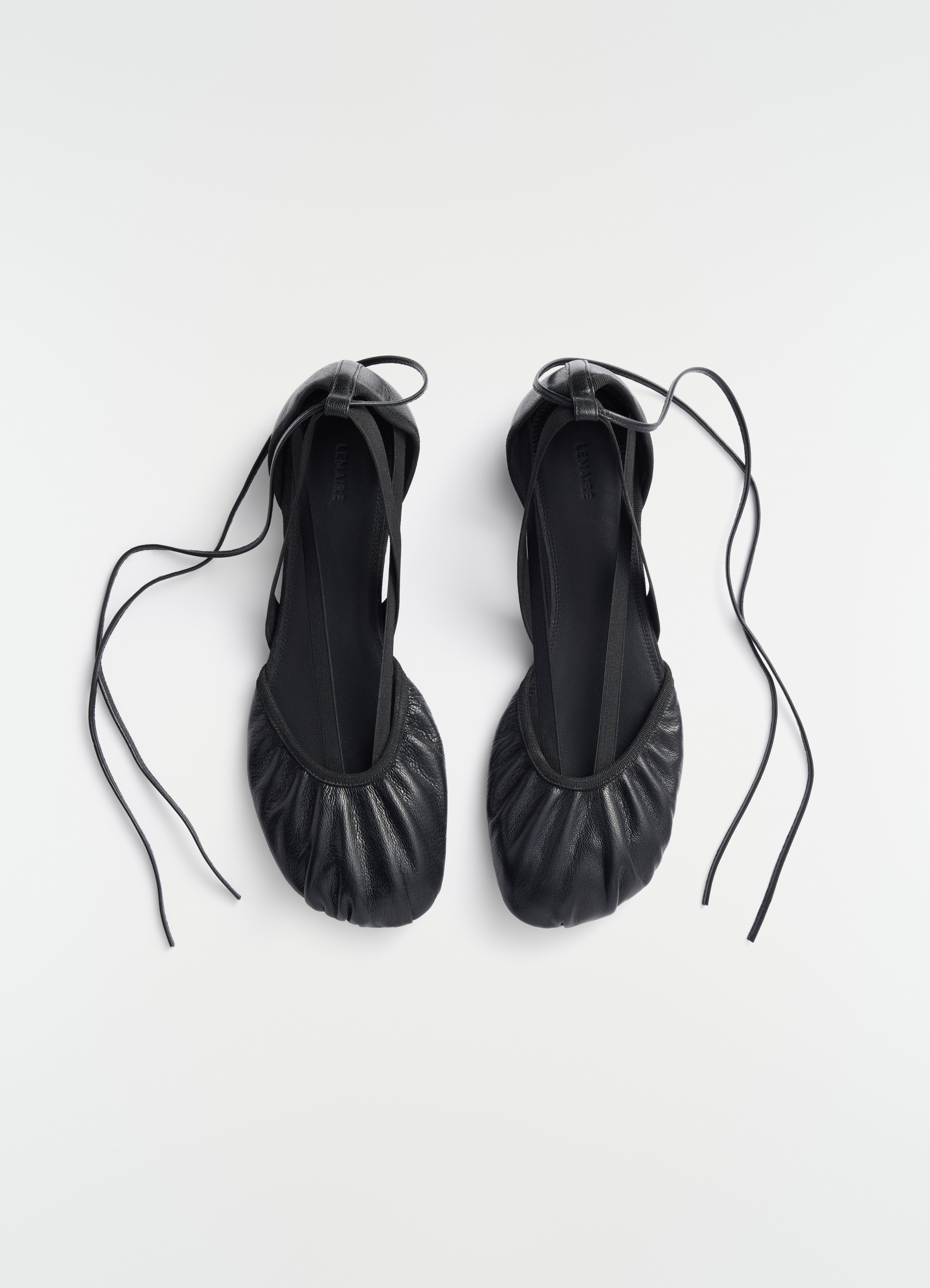 アンティーク雑貨 French Vintage Noir Ballet Slippers FLAT PEDILLE BALLERINAS IN GOAT LEATHER - Black - Goat leather