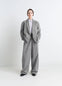 Lemaire Workwear Blazer in Garment Dyed Snow Denim, model shot, front view wide cut design
