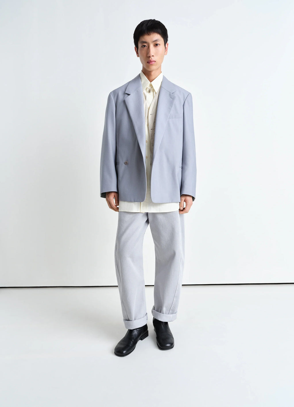 LEMAIRE グレー ダブルブレスト テーラードジャケット LEMAIRE グレー ダブルブレスト テーラードジャケット 新色追加