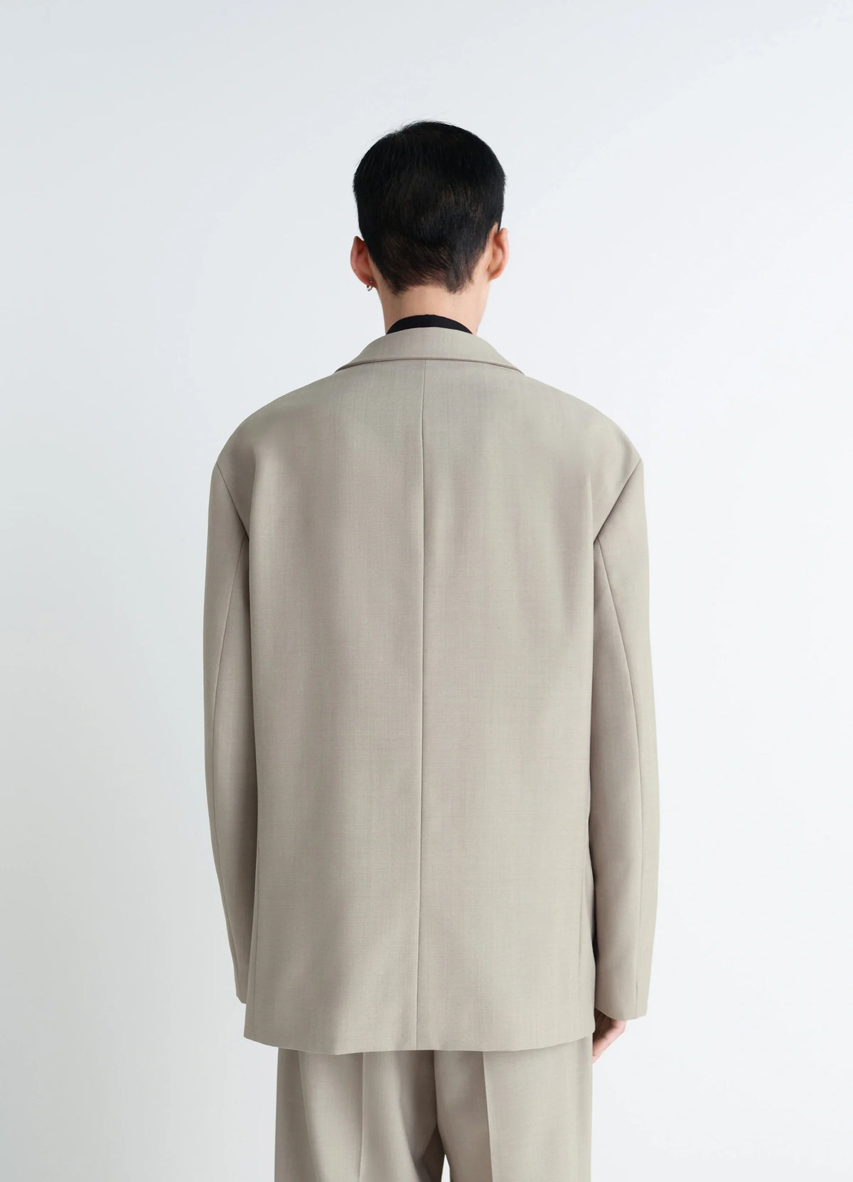 ダブルブレスト ソフトジャケット - Light Taupe - トロピカルポリ ダブルブレスト ソフトジャケット - Light Taupe - トロピカルポリ
