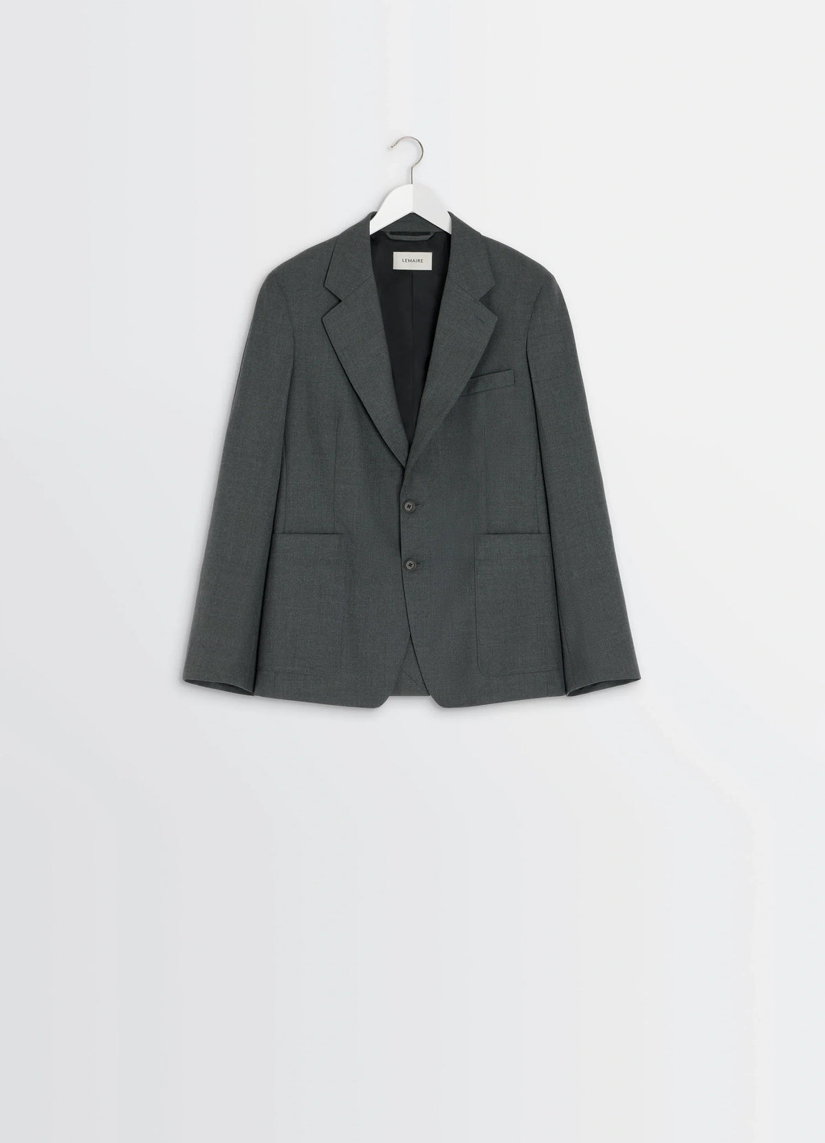 TAILORED SINGLE BREASTED JACKET - Dark Grey - Poly Wool Twill
