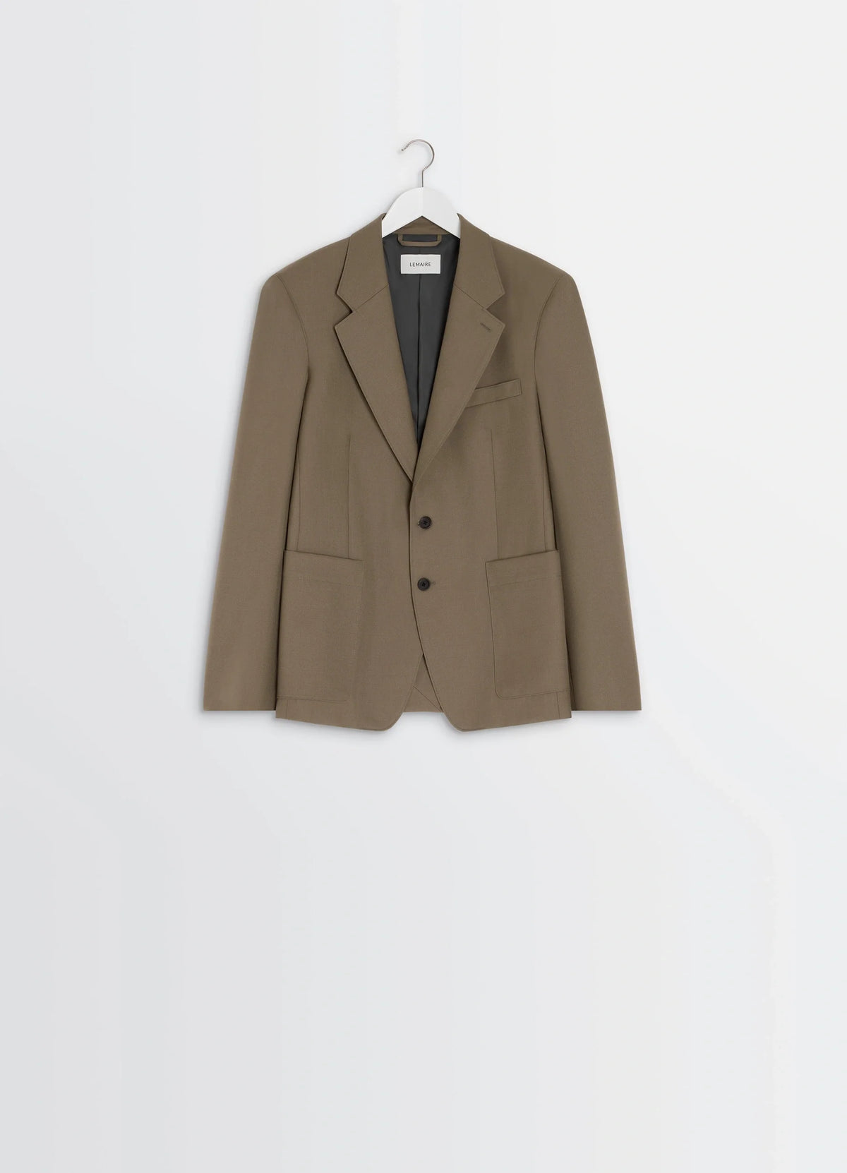 TAILORED SINGLE BREASTED JACKET - Taupe Melange - Poly Wool Twill