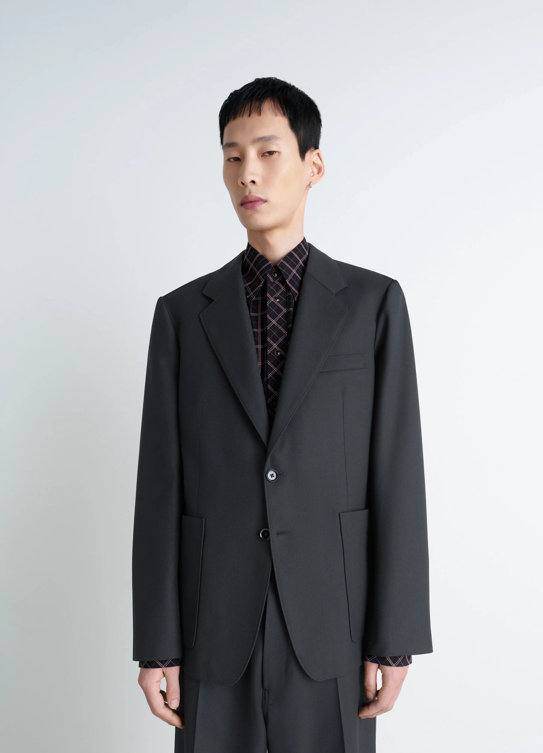 LEMAIRE ダークネイビー テーラードジャケット シングルブレスト テーラードジャケット - Marine Melange - Poly Wool