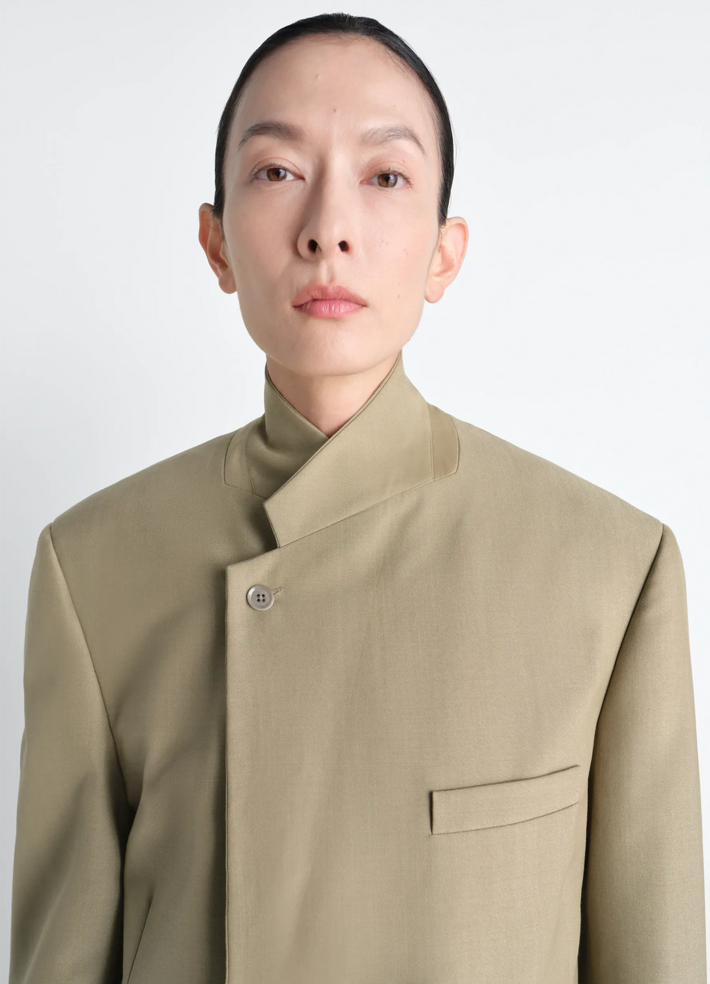 Veste tailleur unisexe à double boutonnage en laine tropicale mélangée