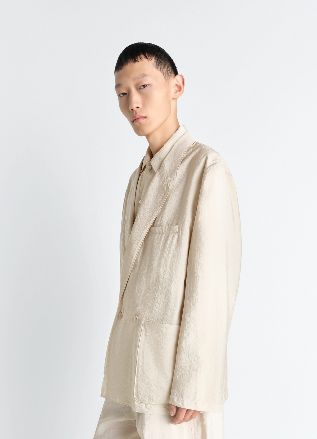 Veste croisée en soie sèche