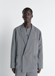 SOFT DOUBLE BREASTED JACKET IN DRY SILK