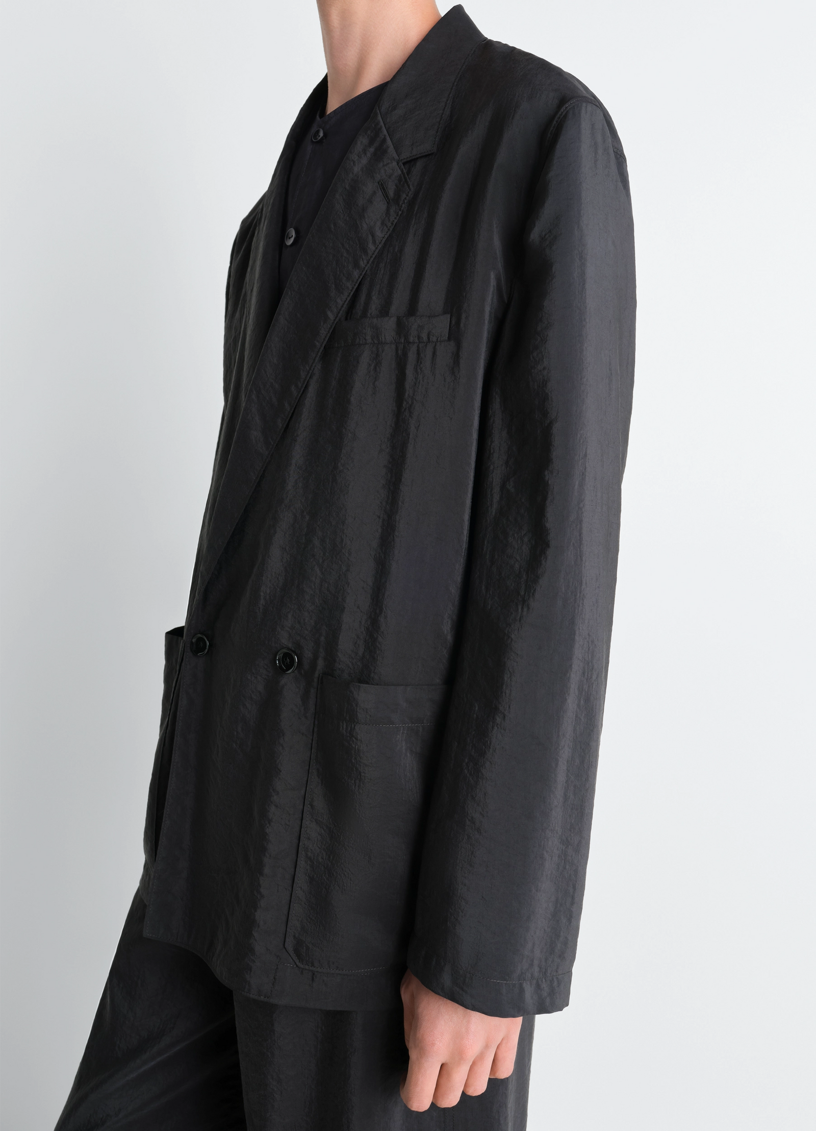 Veste croisée en soie sèche