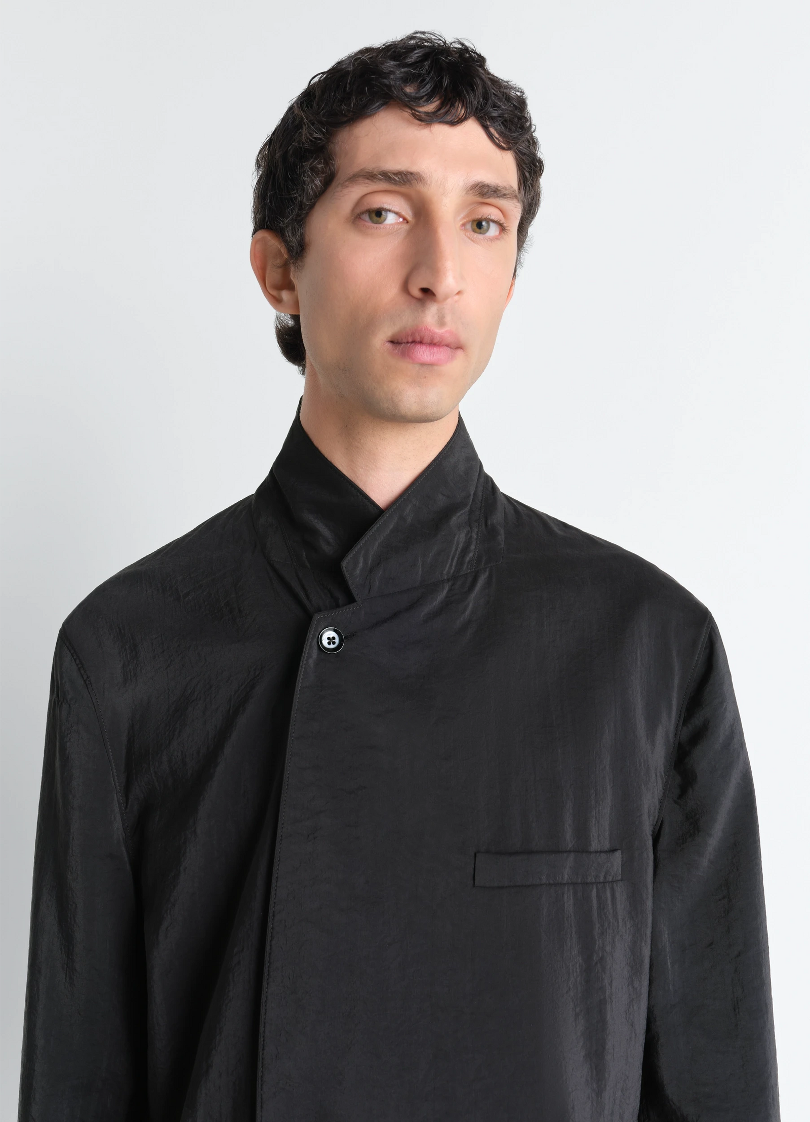 Veste croisée en soie sèche