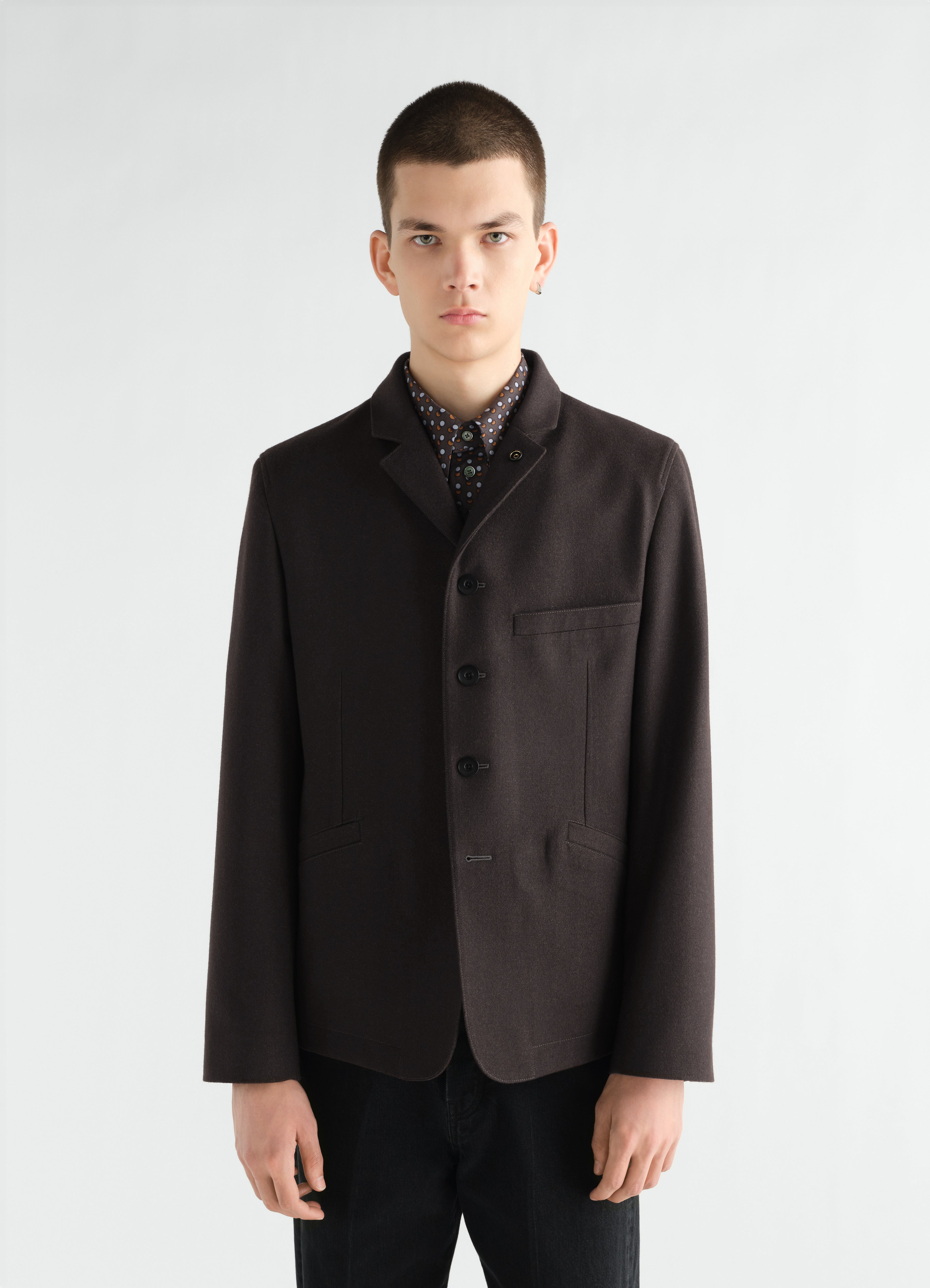 UTILITY TAILORED JACKET IN WOOL AND COTTON TWILL