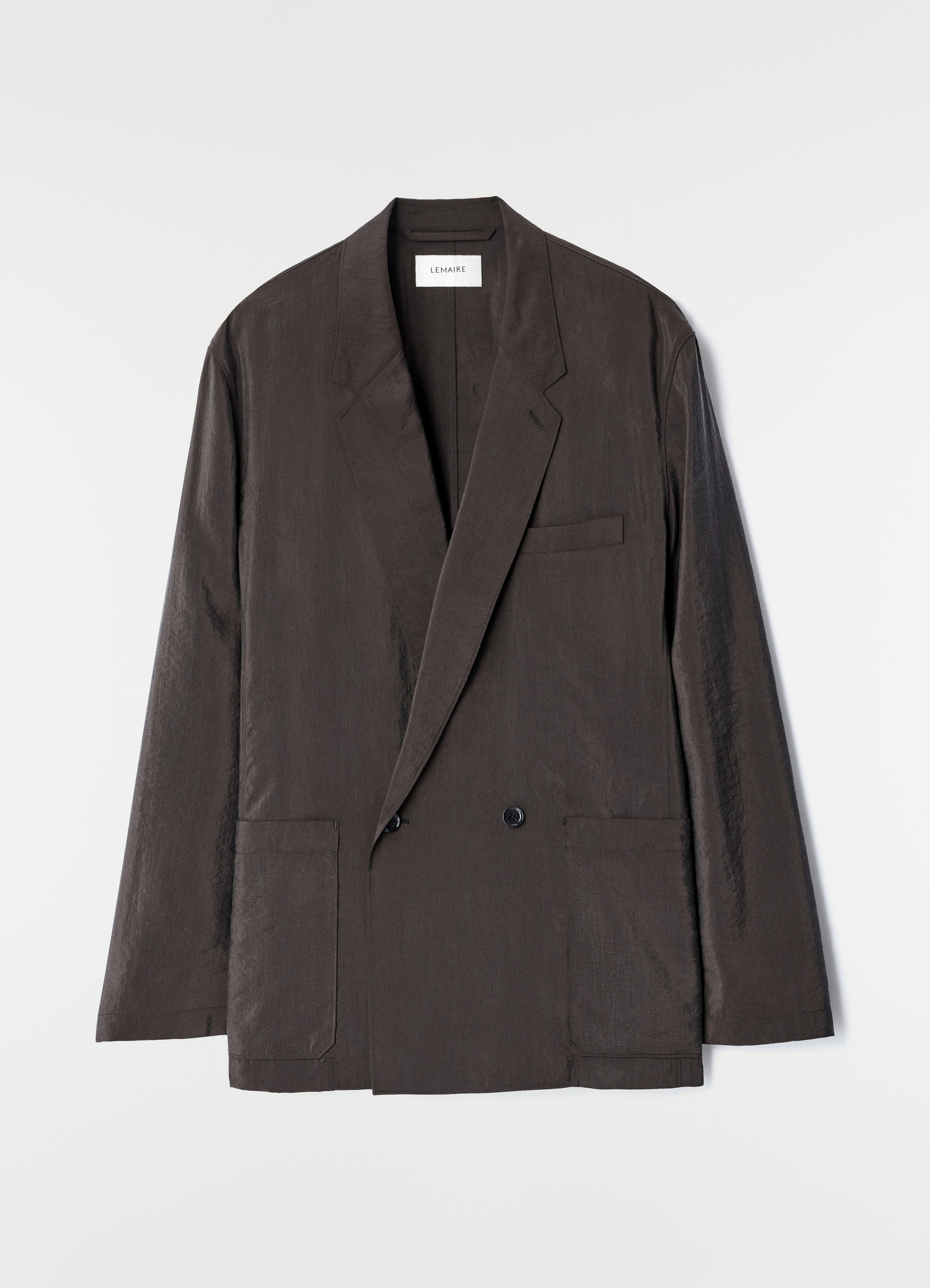 Light double-breasted jacket in dry silk