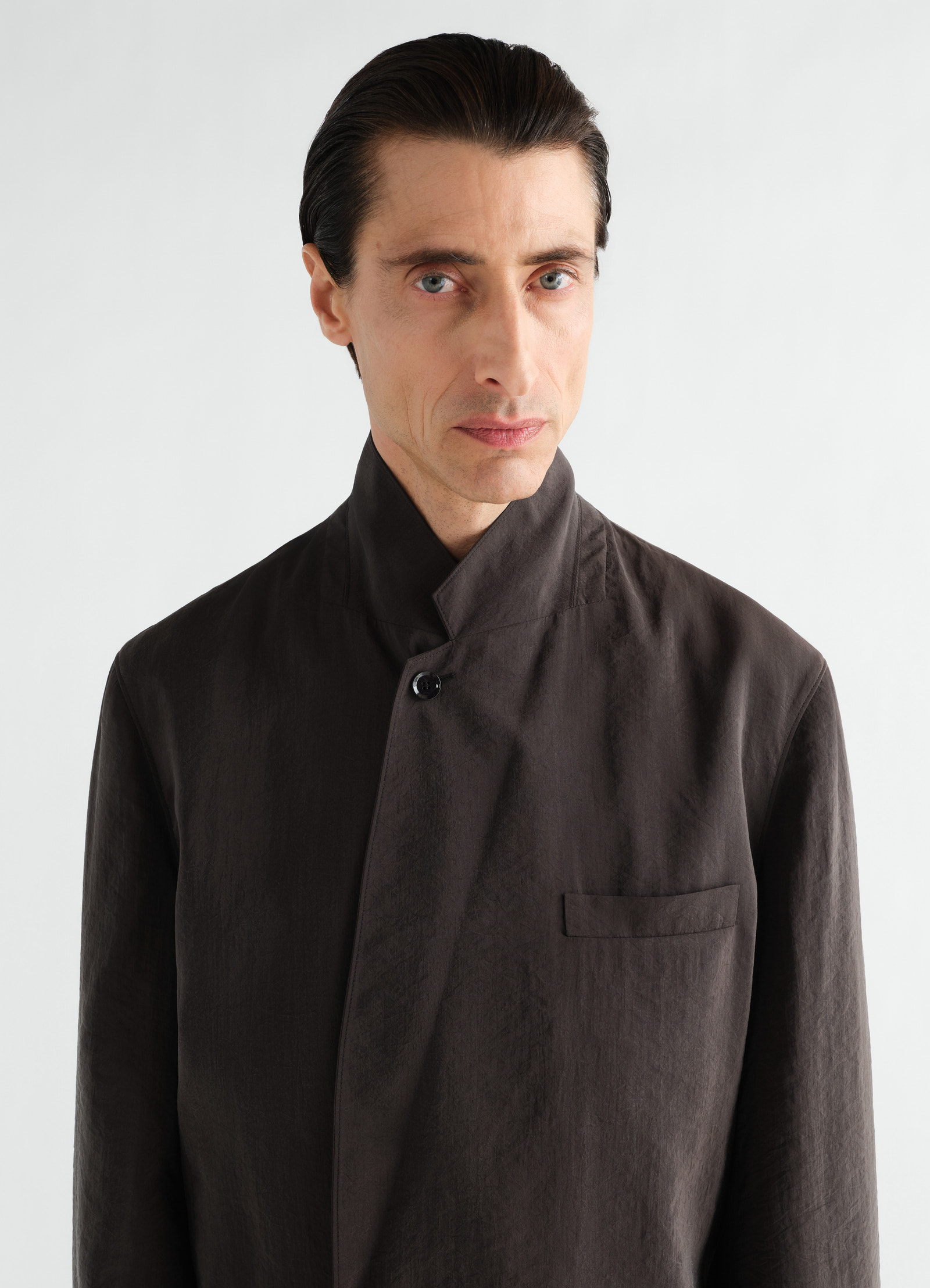 Light double-breasted jacket in dry silk