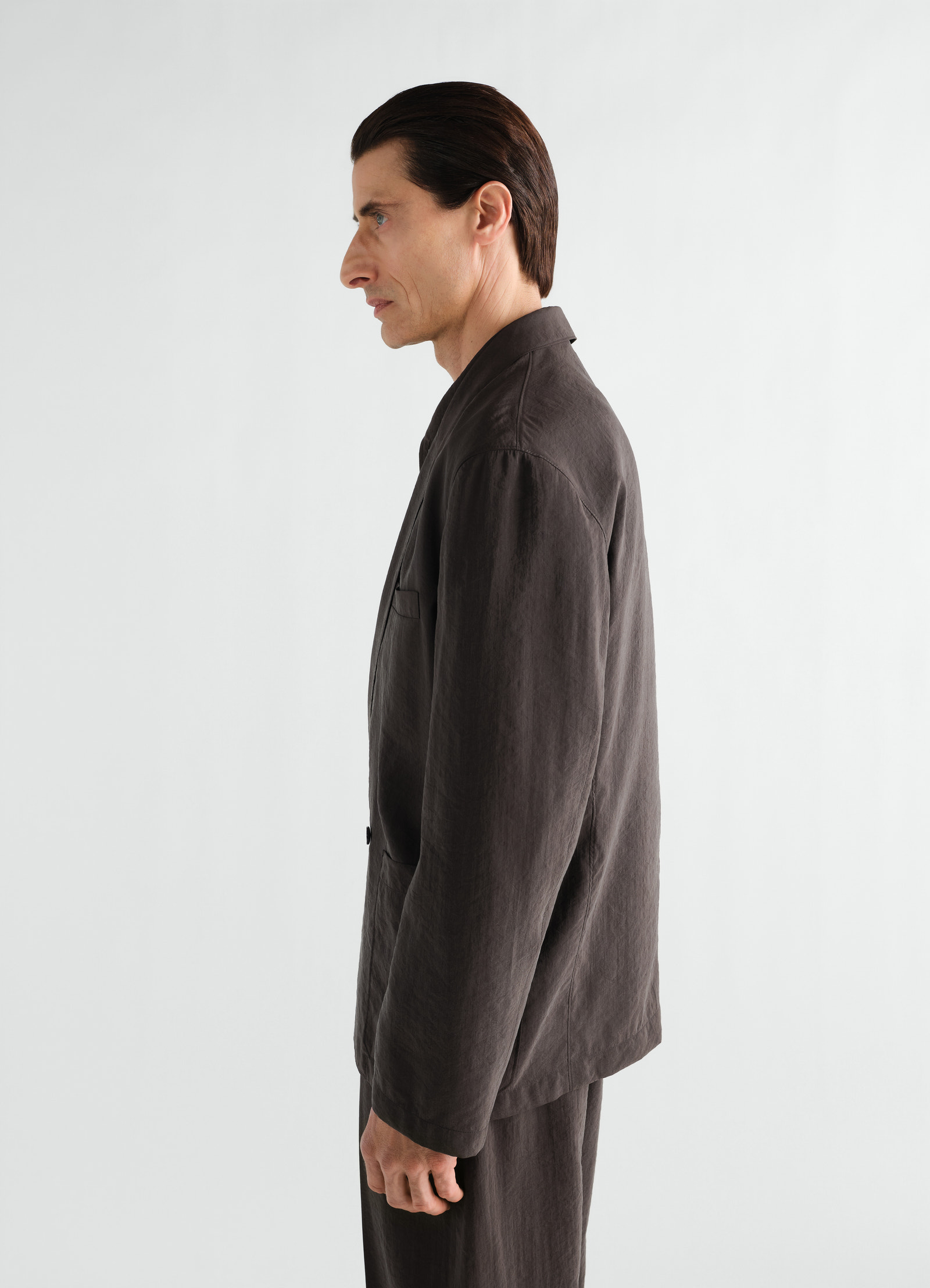 Light double-breasted jacket in dry silk