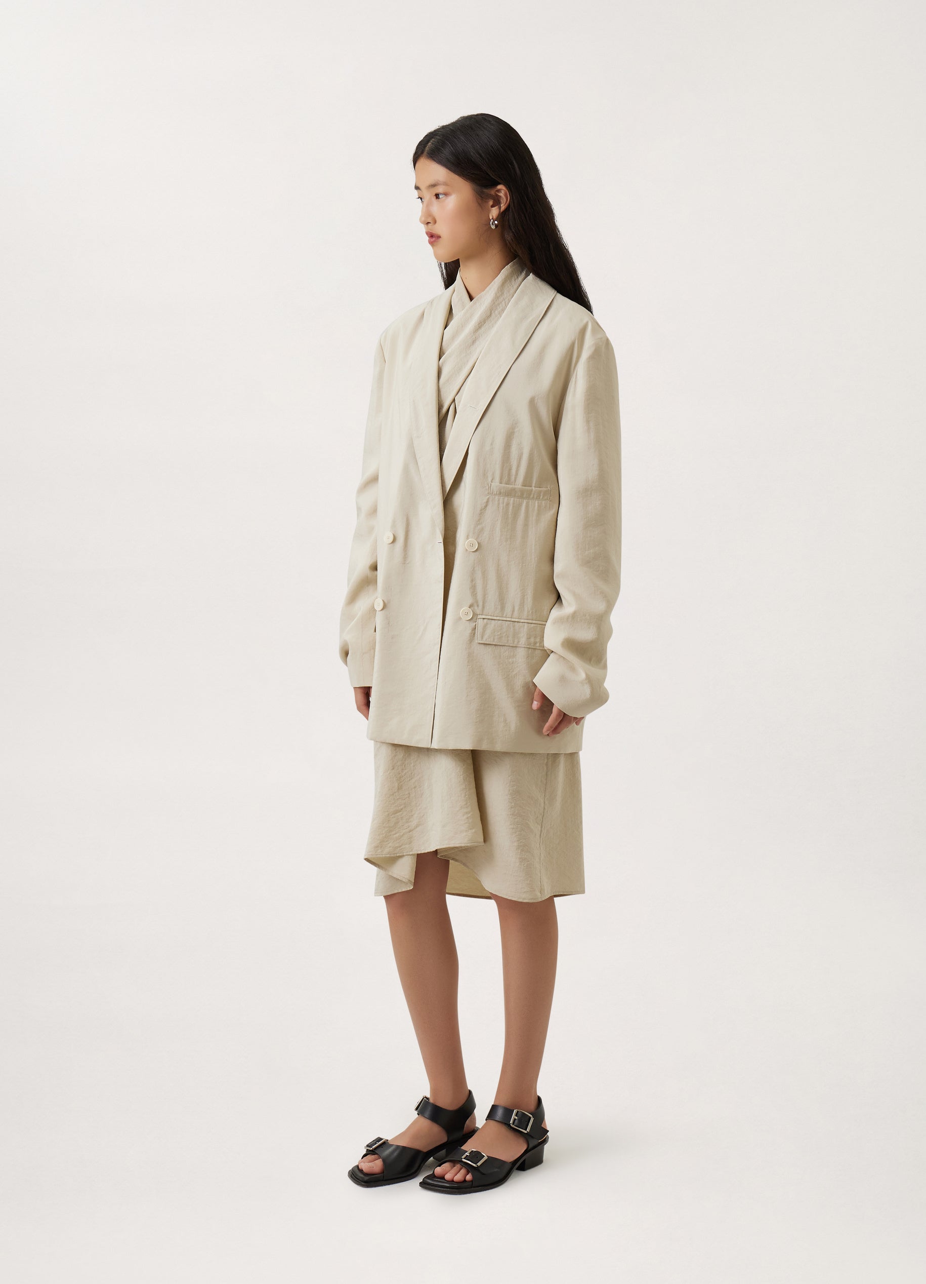 BELTED DOUBLE BREASTED JACKET – LEMAIRE