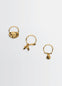 Estampe Trio Rings in Aged-effect gilded brass, product shot, Top view Delicate figurative forms