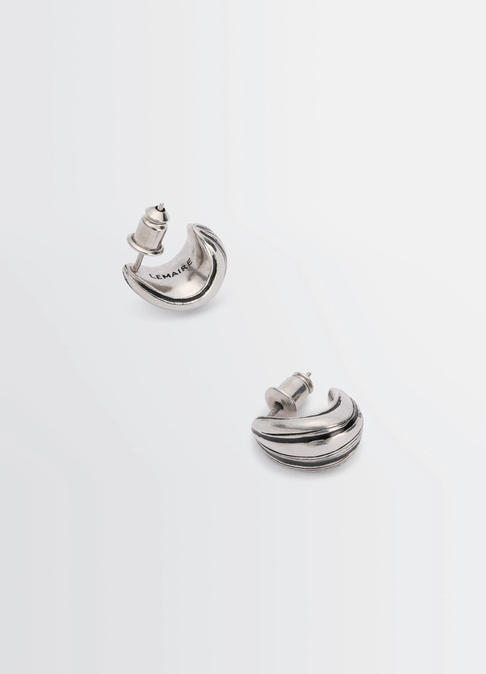 Girasol Earrings in Silver-plated Brass, product shot, aerial view curved shape
