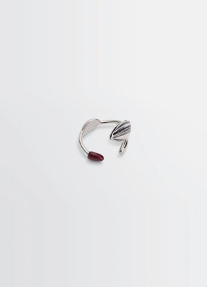 GIRASOL RING in silver-plated brass, product shot, side view resin details