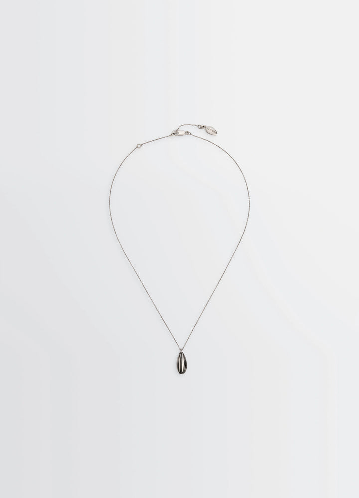 Girasol Necklace in Silver-plated brass, product shot, Front view Pendant with enamel