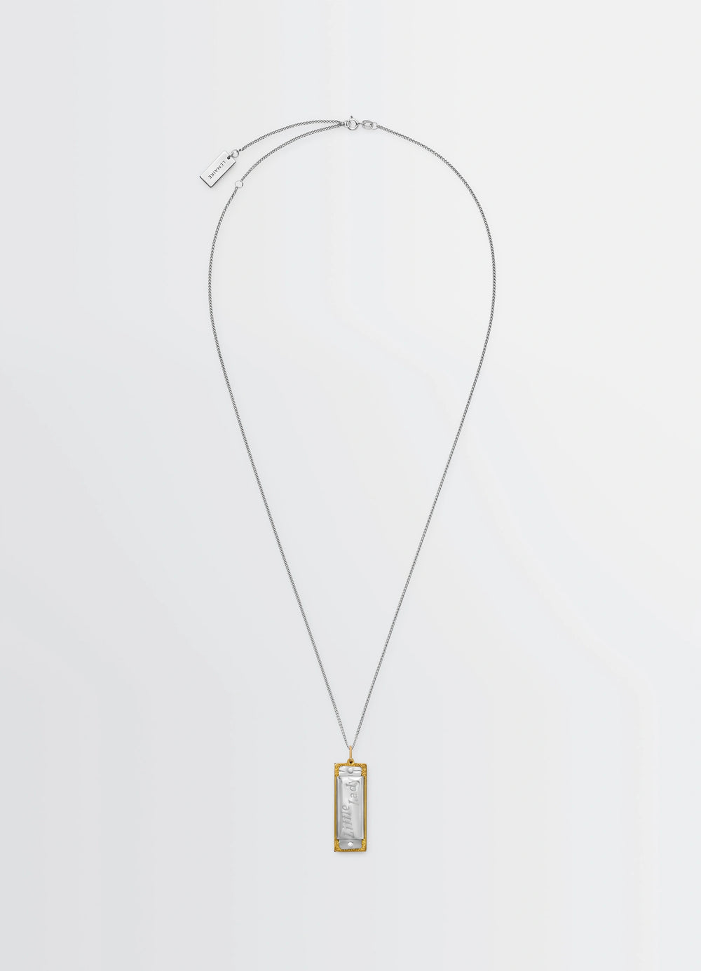 Hohner Little Lady Harmonica Neckla in Silver and Gold, product shot, front view minimalist design
