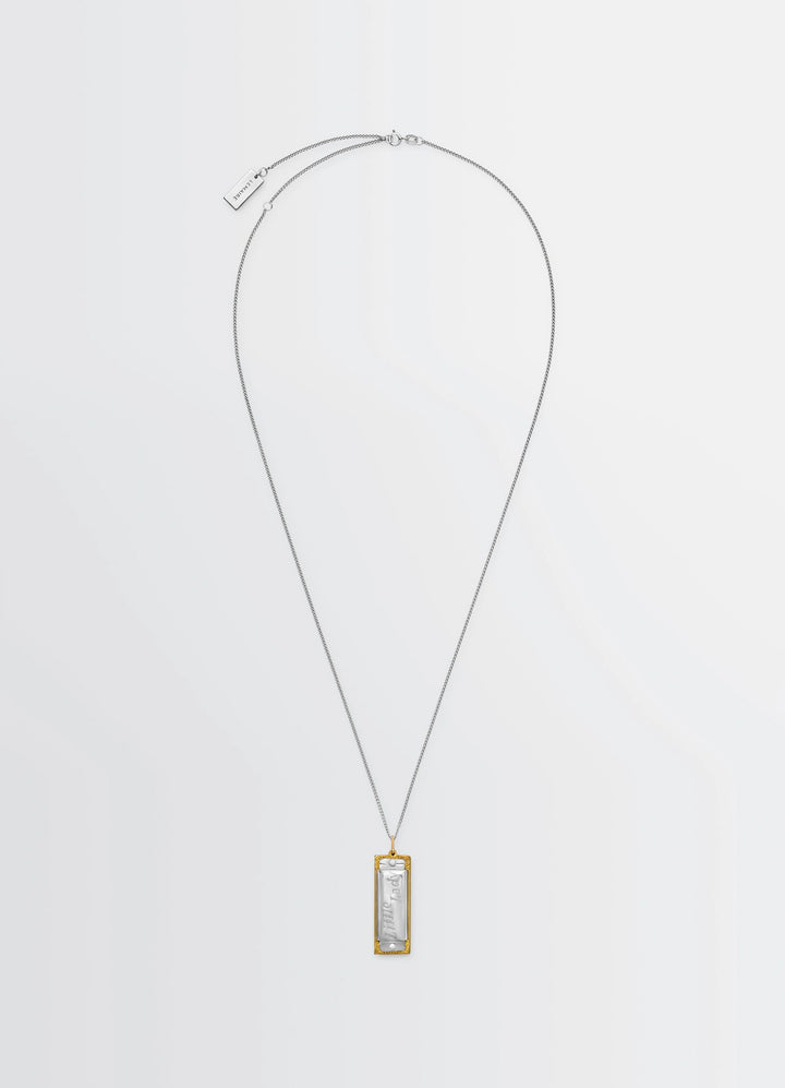 Hohner Little Lady Harmonica Neckla in Silver and Gold, product shot, front view minimalist design