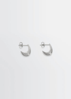 Lemaire Micro Drop Earrings in Rhodium-Plated Silver, product shot, Front View Drop-Shaped Design