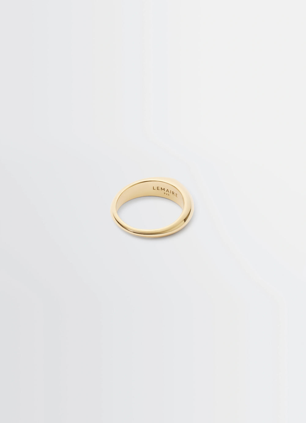 Lemaire Drop Ring in Vermeil, product shot, bottom view thin band detailing