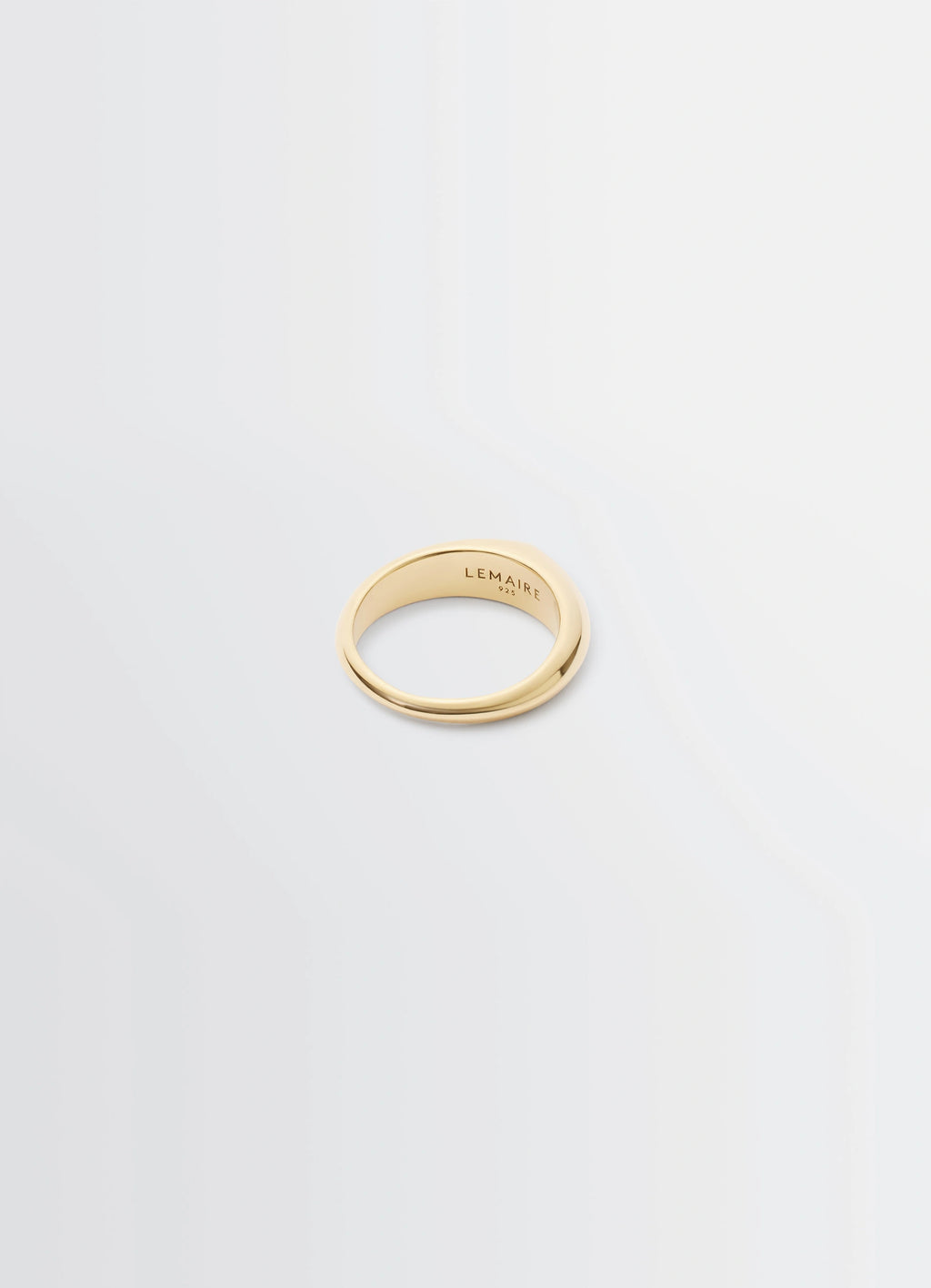 Lemaire Drop Ring in Vermeil, product shot, bottom view thin band detailing