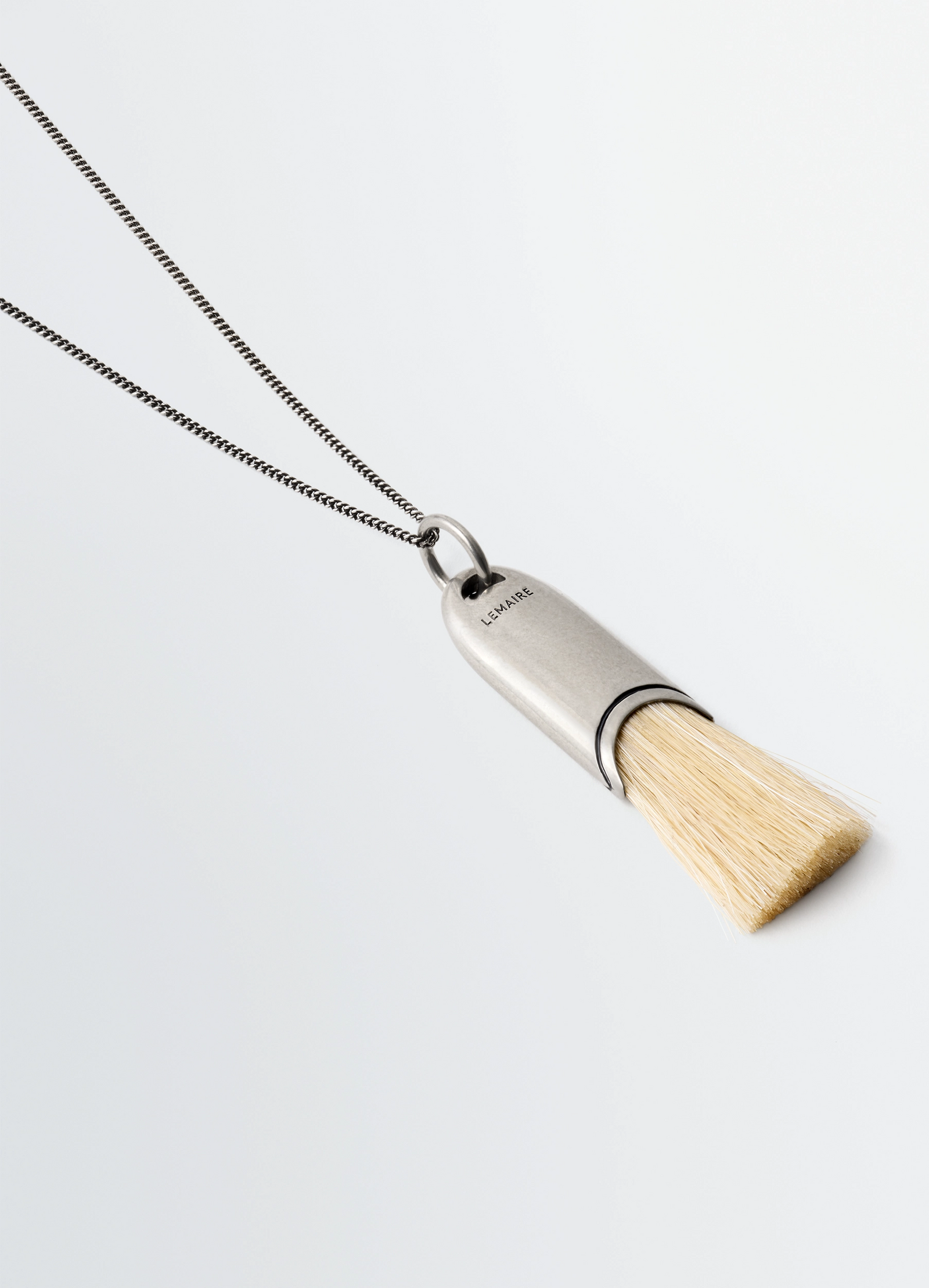 PERSONAL BRUSH NECKLACE - Silver / Blond - Brass - Unisex | LEMAIRE PERSONAL BRUSH NECKLACE - Silver / Blond - Brass - Unisex | LEMAIRE