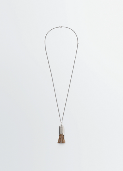 PERSONAL BRUSH NECKLACE - Silver / Salt And Pepper - Brass