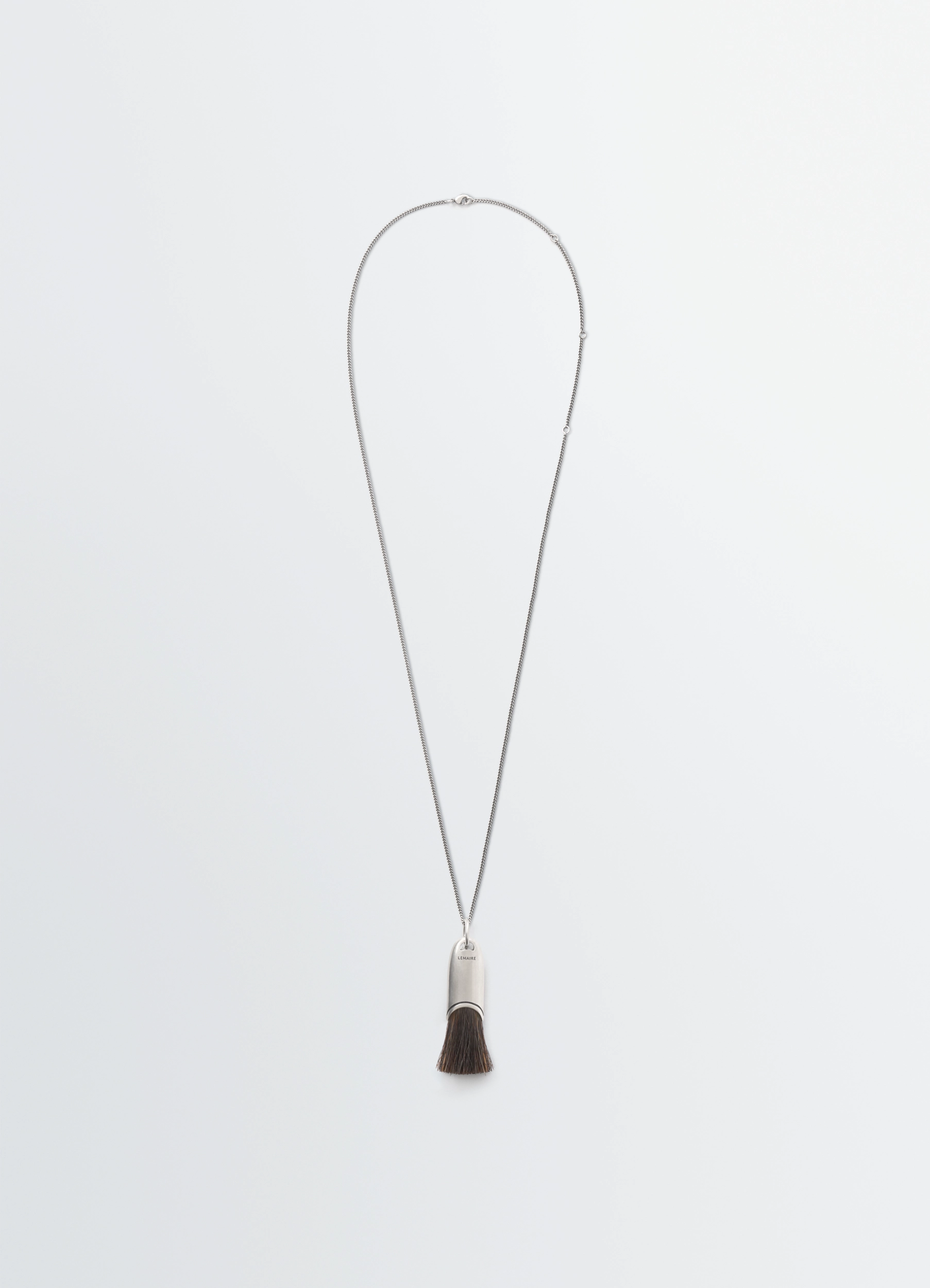 PERSONAL BRUSH NECKLACE - Silver / Brown - Brass - Unisex | LEMAIRE