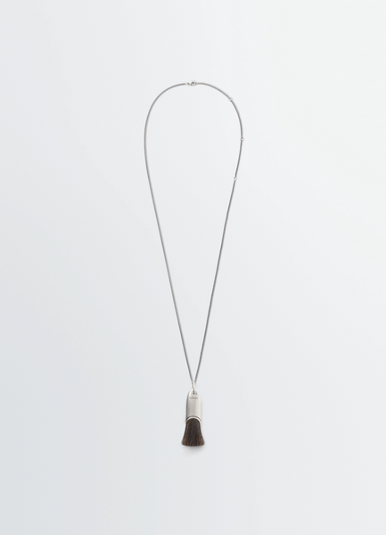 PERSONAL BRUSH NECKLACE - Silver / Brown - Brass - Unisex | LEMAIRE