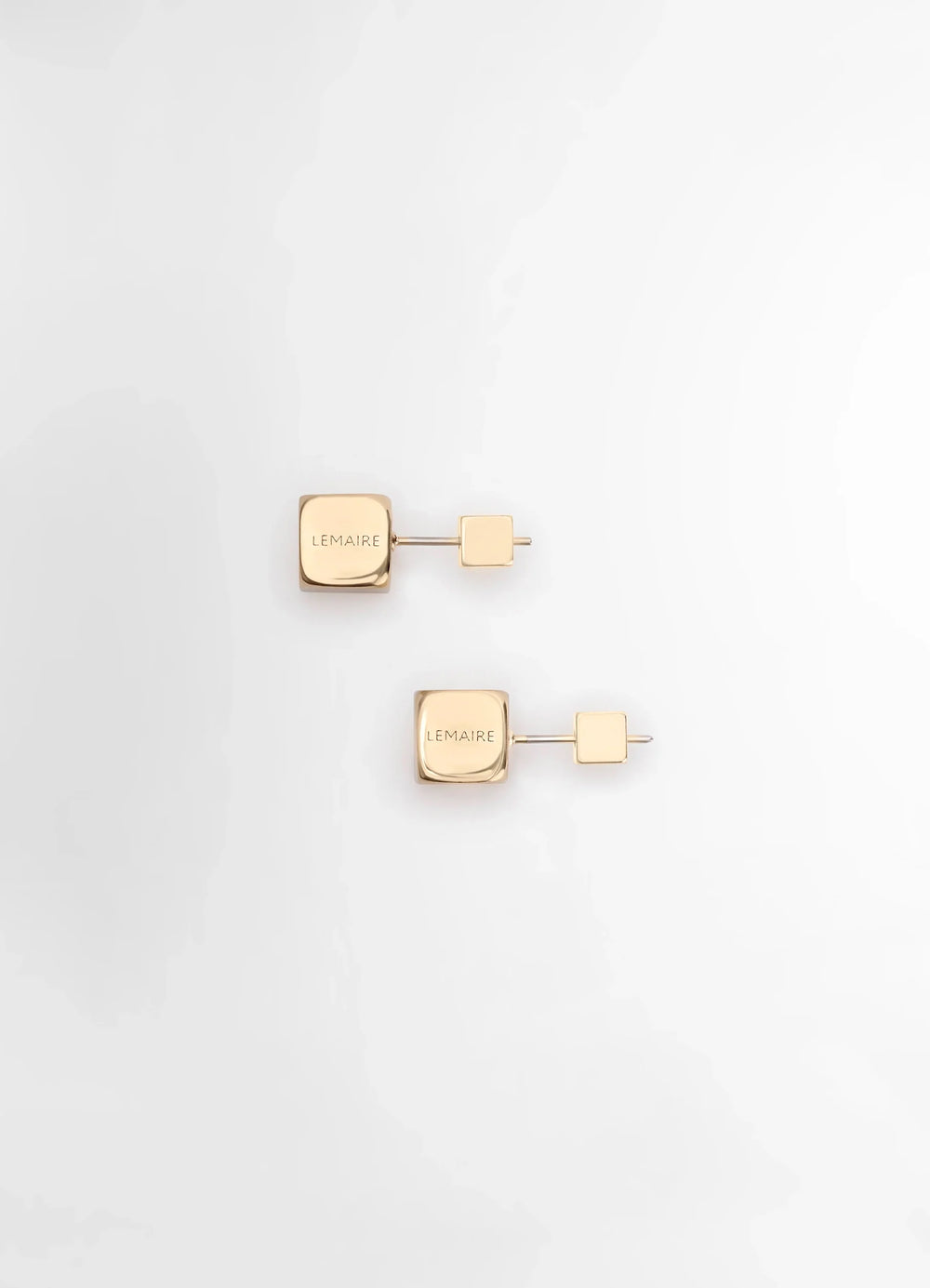 Abacus Earring Gold in Gold Brass, product shot, Top view Maxi cubic beads
