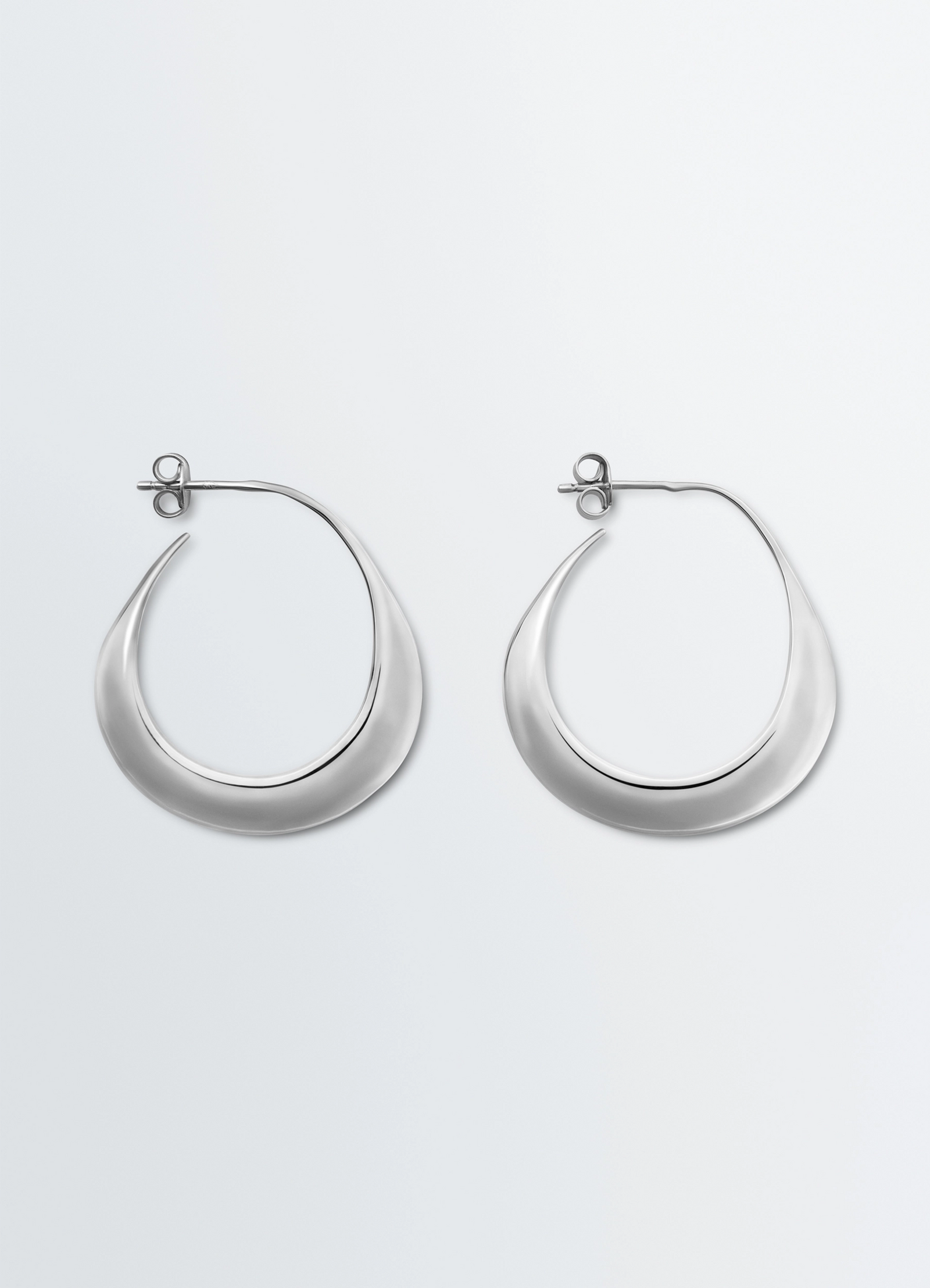 HOOPS DROP EARRINGS IN SILVER - Silver - Rhodium Silver - Women HOOPS DROP EARRINGS IN SILVER - Silver - Rhodium Silver - Women