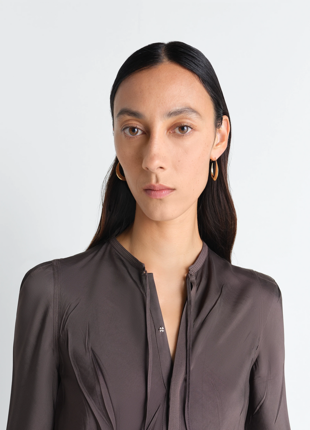 Drop hoop earrings in vermeil