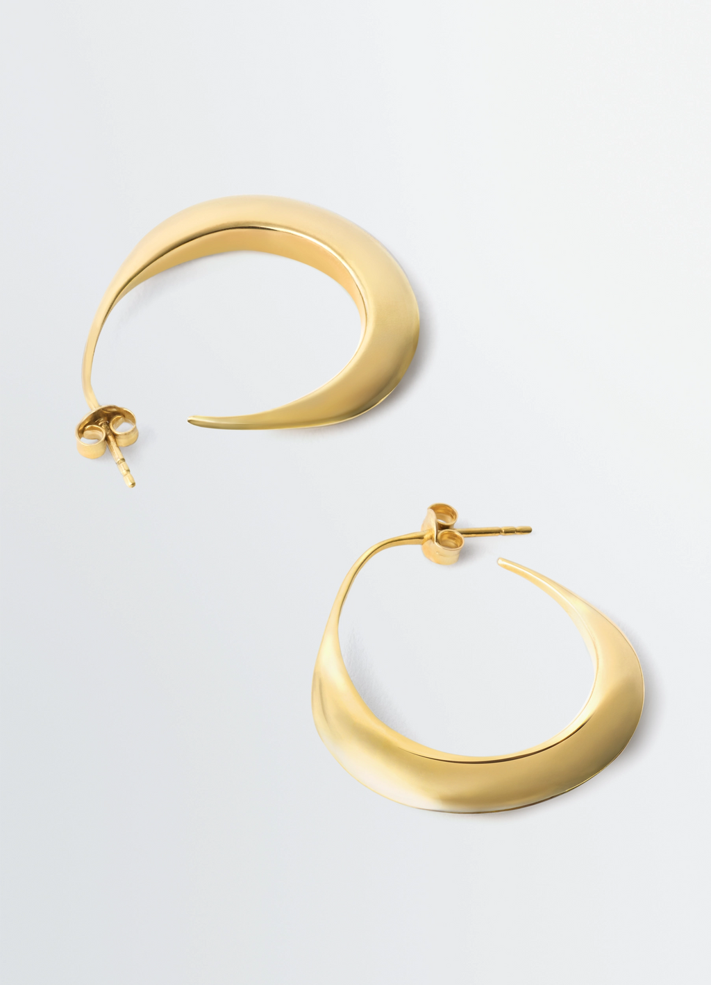 Drop hoop earrings in vermeil