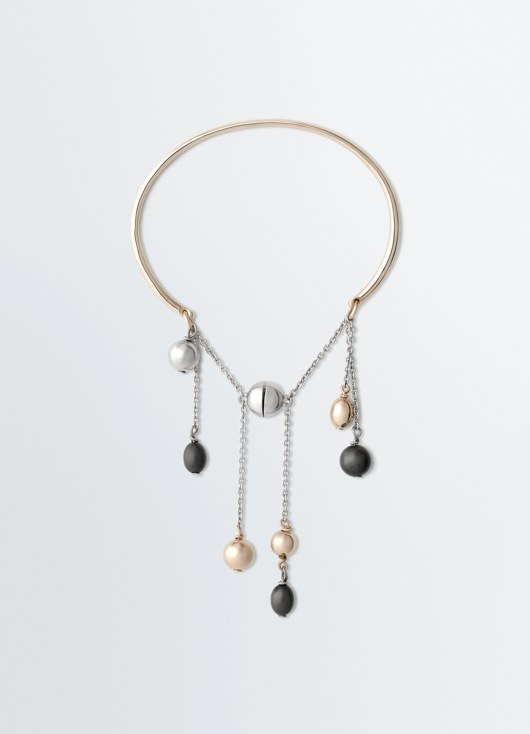 SEEDS BRACELET in mixed metals, product shot, front view articulated seed cluster