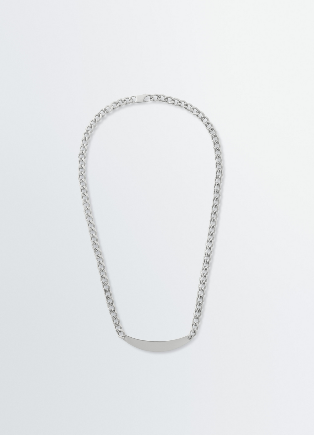 COLLIER ID EN ARGENT RHODIÉ
