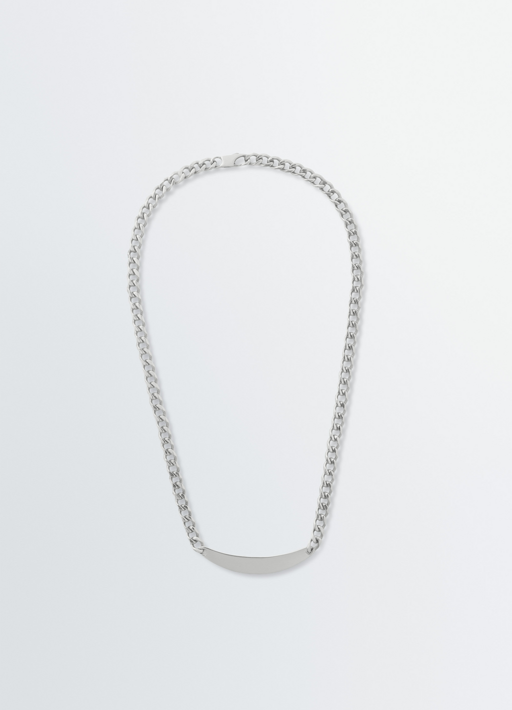 Collier id en argent rhodié