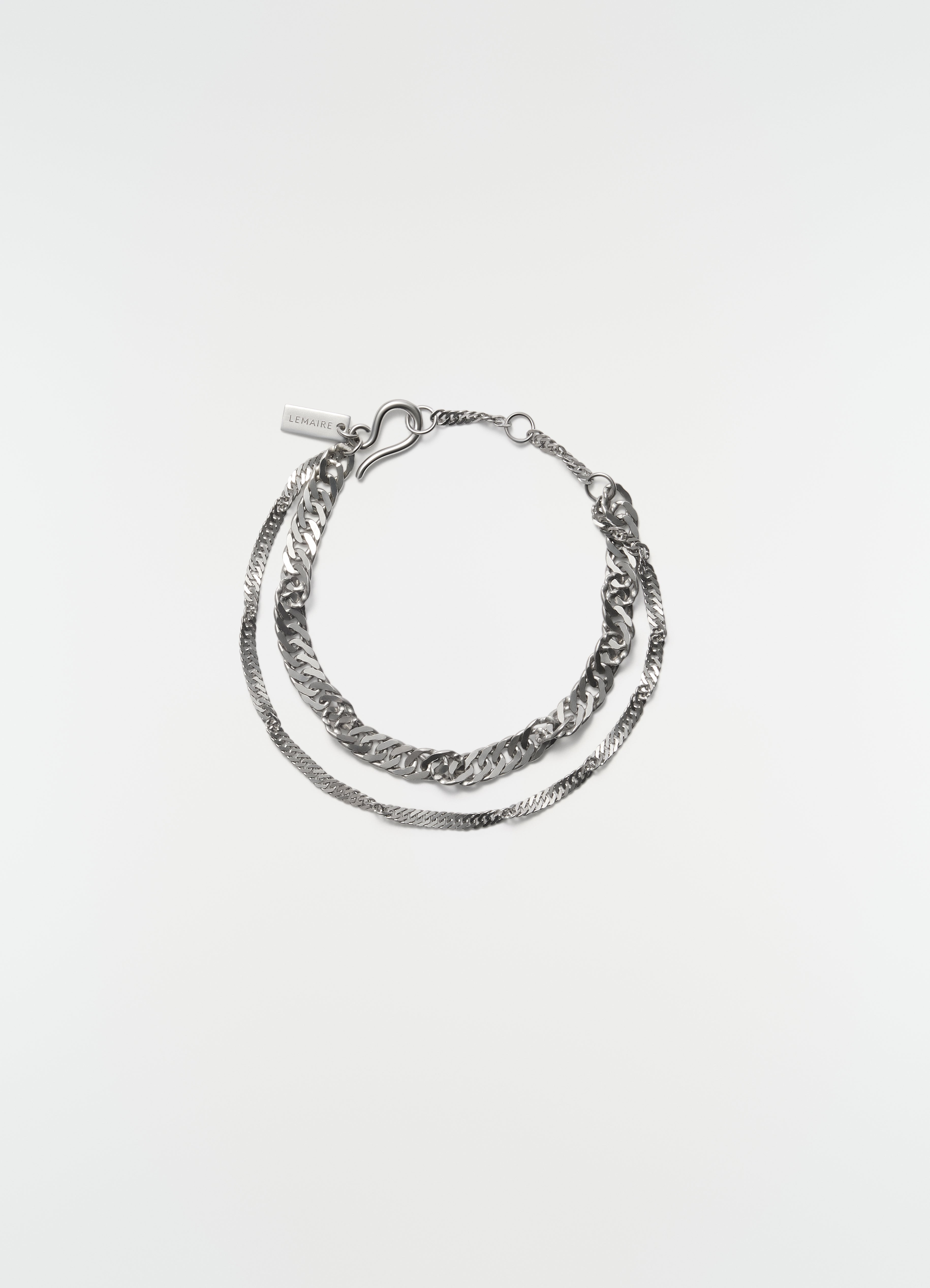 TWISTED CHAIN BRACELET IN RHODIUM-PLATED SILVER