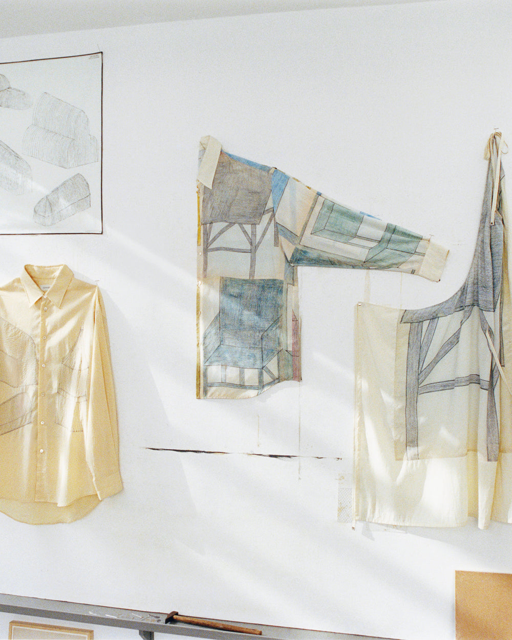 Beige shirt in Beige fabric, Front view Button-up design