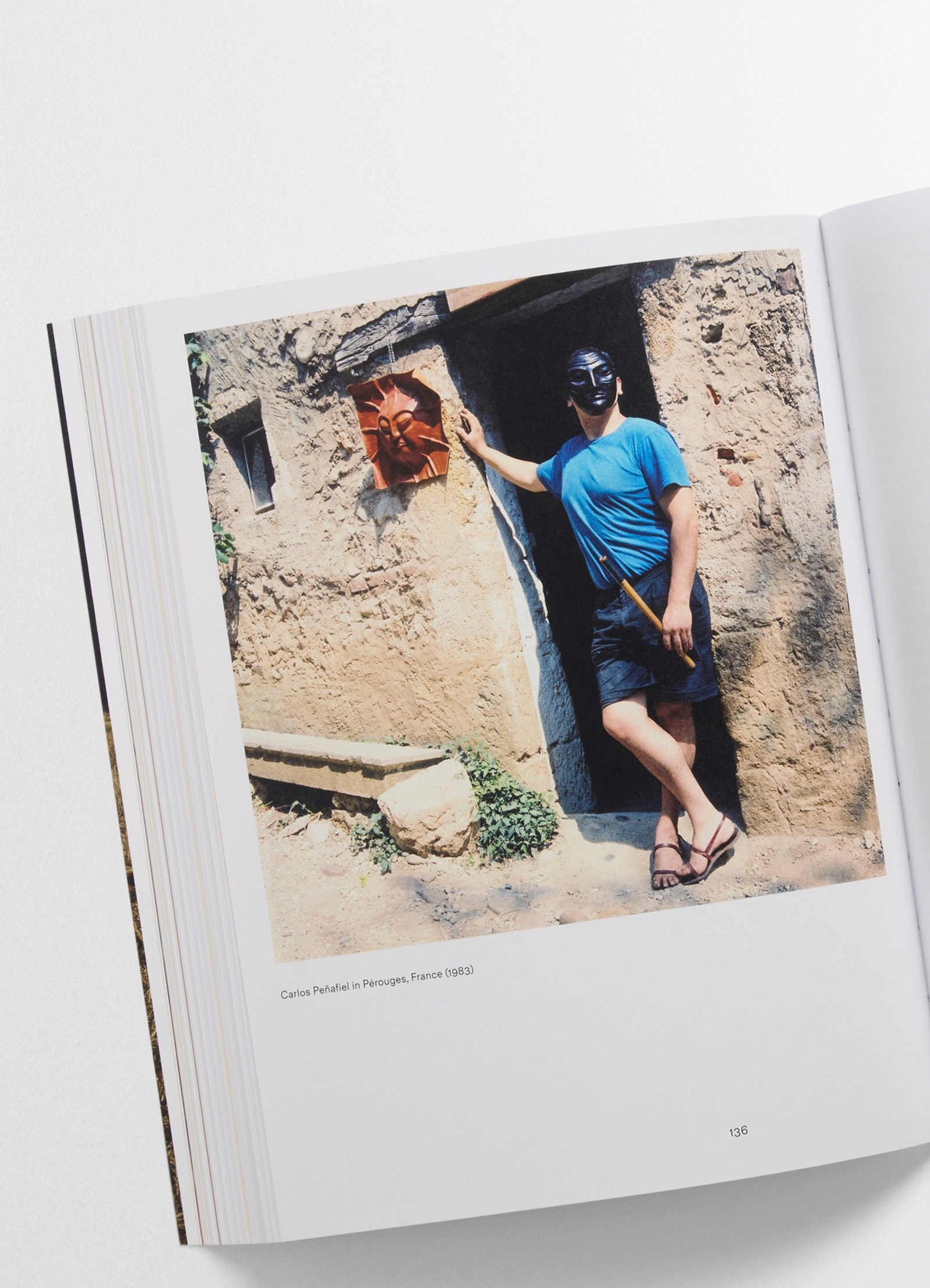 Carlos peñafiel book in molded leather, top perspective view full spread layout