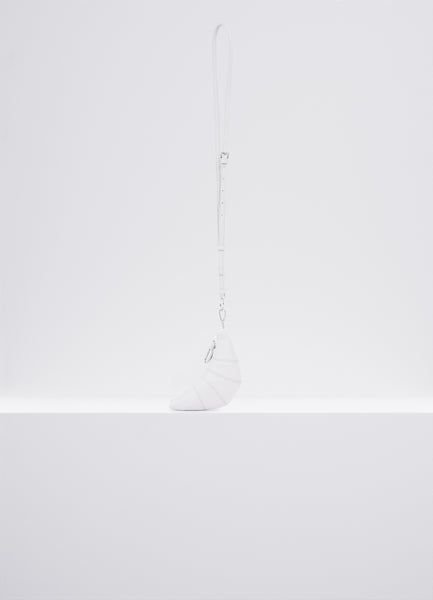 CROSS-BODY CROISSANT COIN PURSE - Chalk - Soft Grained Leather