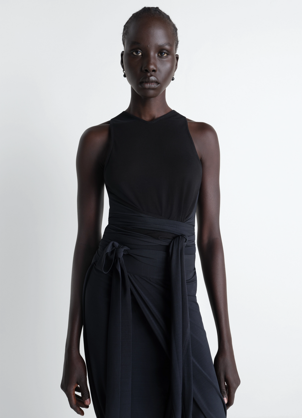 TOP DRAPÉ EN JERSEY DE CRÊPE VISCOSE