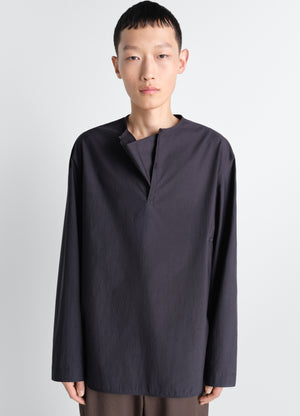 Vareuse top in washed cotton silk, model shot, front view classic cut